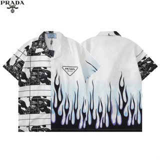 Ah P Ah Ah เสื้อเชิ้ตลําลอง พิมพ์ลายดอกไม้ไฟ ทรงหลวม สไตล์คลาสสิก เหมาะกับฤดูร้อน สําหรับผู้ชาย และผู้หญิง