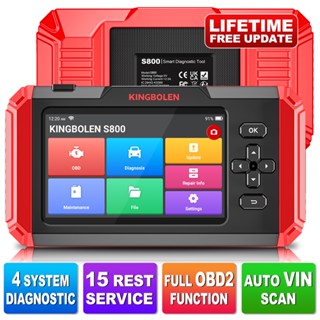 Kingbolen เครื่องสแกนเนอร์ S800 OBD2 4 ระบบ ABS SRS ECM TCM 15 รีเซ็ต SAS ETS รีเซ็ตได้ตลอดชีวิต