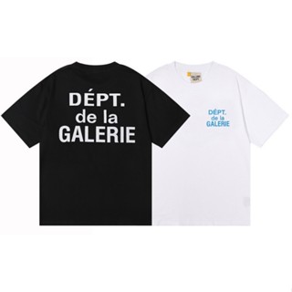 GALLERYคลาสสิคแฟชั่นเสื้อยืดแขนสั้นลําลองคอกลมสไตล์ใหม่สําหรับผู้ชายและผู้หญิง