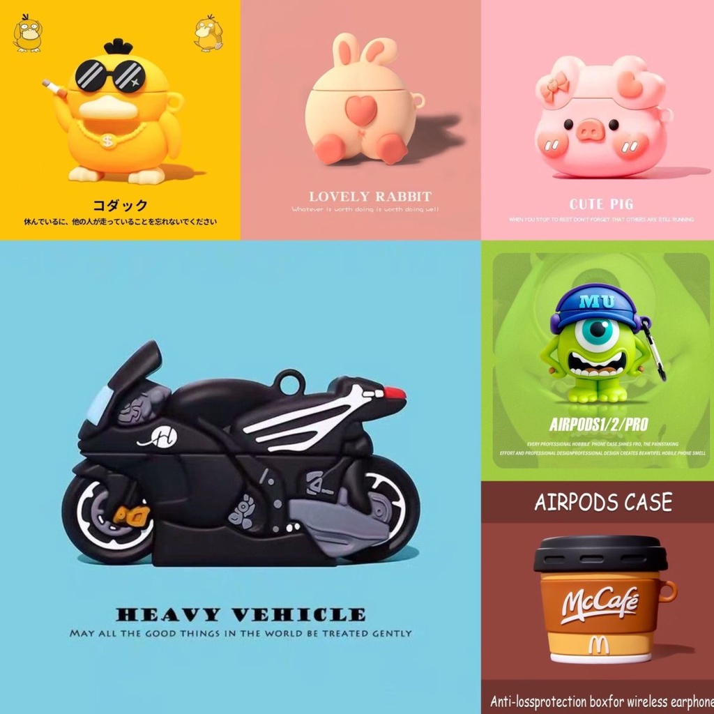 Baseus ชุดหูฟังบลูทูธ Baseus WM02 เคสป้องกันเหมาะสําหรับซิลิโคนอ่อนนุ่มการ์ตูนกันกระแทกสร้างสรรค์ Ba