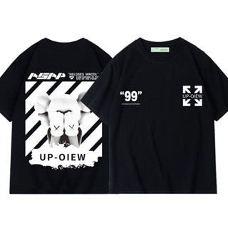 Off WHITE เสื้อยืดแขนสั้น ผ้าฝ้ายแท้ ลายลูกศร แนวสตรีท สําหรับผู้ชาย 2023