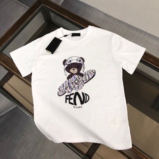 Fendi เสื้อยืดคอกลม แขนสั้น พิมพ์ลายหมี แฟชั่นฤดูใบไม้ผลิ และฤดูร้อน สําหรับผู้ชาย 2023 2023