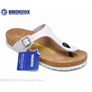 Birkenstock Gizeh รองเท้าแตะลําลอง สําหรับผู้ชาย ผู้หญิง สีขาวด้าน 34-46