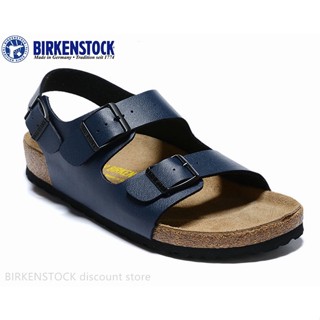 Birkenstock Milano รองเท้าแตะ คลาสสิก เนื้อแมตต์ สีฟ้า สําหรับผู้ชาย ผู้หญิง 34-46