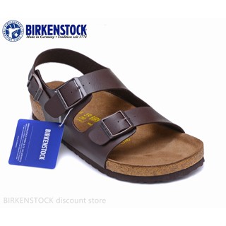 Birkenstock Milano รองเท้าแตะ คลาสสิก เนื้อแมตต์ สีน้ําตาล สําหรับผู้ชาย ผู้หญิง 34-46