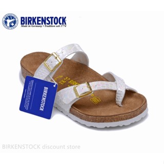 Birkenstock Mayari รองเท้าแตะลําลอง สําหรับผู้ชาย ผู้หญิง สีขาว คอร์กคลาสสิค ไซซ์ 34-46