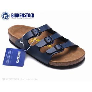 Birkenstock Florida รองเท้าแตะ คลาสสิก เนื้อแมตต์ สีฟ้า สําหรับผู้ชาย ผู้หญิง 34-46