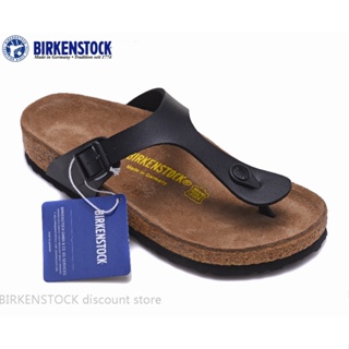 Birkenstock Gizeh รองเท้าแตะหนัง สีดําด้าน สไตล์คลาสสิก สําหรับผู้ชาย ผู้หญิง 34-46