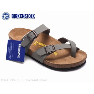 Birkenstock Mayari รองเท้าแตะ คลาสสิก สีเทา สําหรับผู้ชาย ผู้หญิง 34-46