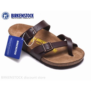 Birkenstock Mayari รองเท้าแตะ เนื้อแมตต์ สีน้ําตาล สําหรับผู้ชาย ผู้หญิง 34-46