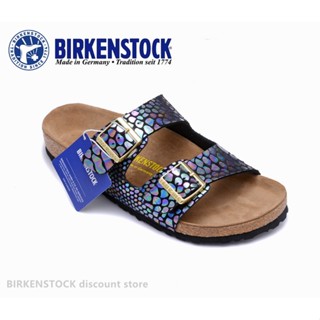 Birkenstock Arizona รองเท้าแตะ ลายงู สีดํา คลาสสิก สําหรับผู้ชาย ผู้หญิง