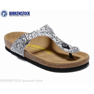 Birkenstock Gizeh รองเท้าแตะ ลายทาง สีดําและสีขาว สไตล์คลาสสิก สําหรับผู้ชาย และผู้หญิง 34-46