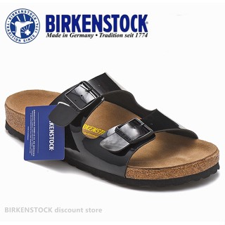 Birkenstock Arizona รองเท้าแตะลําลอง พื้นกระจก สีดํา เหมาะกับเดินชายหาด สไตล์คลาสสิก สําหรับผู้ชาย ผู้หญิง ไซซ์ 34-46