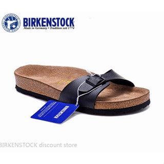 Birkenstock Madrid รองเท้าแตะ เนื้อแมตต์ คลาสสิก สีฟ้า สําหรับผู้ชาย ผู้หญิง 34-44