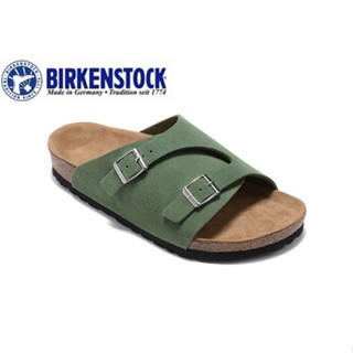 Birkenstock 827 รองเท้าโลฟเฟอร์ หนังกลับ สีเขียว คลาสสิก สําหรับผู้ชาย ผู้หญิง ไซซ์ 34-46