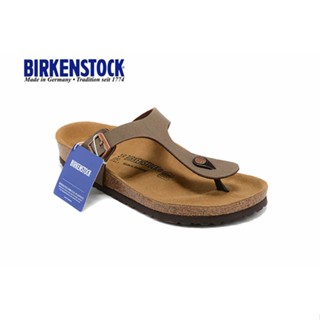 Birkenstock รองเท้าแตะ แว็กซ์น้ํามัน สีกาแฟ 34-43