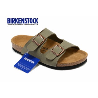 Birkenstocks แว็กซ์น้ํามัน สีเทา สองปุ่ม 34-43