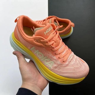 [พร้อมส่ง] Hoka ONE Bondi8 รองเท้าวิ่ง ดูดซับแรงกระแทก สีชมพู สีเหลือง 2023