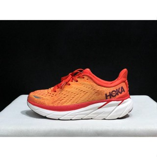 [พร้อมส่ง] Hoka ONE Clifton 8 Shock Absorption รองเท้าวิ่ง สีแดงส้ม 2022