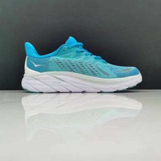 [พร้อมส่ง] Hoka ONE Clifton 8 Shock รองเท้าวิ่ง ดูดซับแรงกระแทก สีฟ้า สีขาว 2023