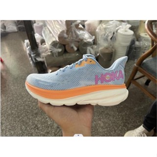 [พร้อมส่ง] Hoka ONE Clifton 9 รองเท้าผ้าใบ รองเท้าวิ่ง ดูดซับแรงกระแทก สีฟ้า สีส้ม 2023