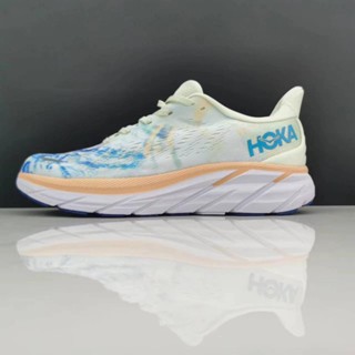 [พร้อมส่ง] Hoka ONE Clifton 8 Shock รองเท้าวิ่ง ดูดซับแรงกระแทก สีฟ้า สีเหลืองอ่อน 2023