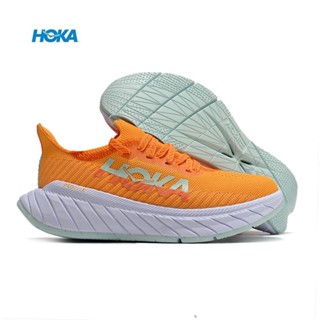 [พร้อมส่ง] Hoka ONE CARBON X3 รองเท้าวิ่ง สีส้ม สีแดง สําหรับผู้ชาย และผู้หญิง 2023