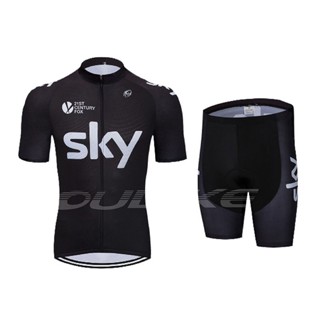 เสื้อกีฬาแขนสั้น ลายทีมจักรยานเสือภูเขา SKY BLACK คุณภาพสูง สําหรับผู้ชาย และผู้หญิง