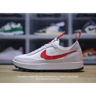 ต้นฉบับ✖️❀✖️✅✅Tom Sachs x Nike รองเท้าผ้าใบลําลอง ข้อสั้น 4.0 ลายนักบินอวกาศ ซีเมนต์ Ash สีขาว แดง สไตล์วินเทจ คลาสสิก