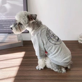 Schnauzer Shiba Inu เสื้อกันหนาว ปักลายเท็ดดี้ แฟชั่นฤดูใบไม้ผลิ และฤดูใบไม้ร่วง สไตล์ฝรั่งเศส สําหรับสัตว์เลี้ยง สุนัข แมว