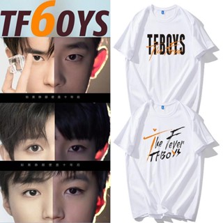 เสื้อยืดแขนสั้น พิมพ์ลาย Wang Junkai Yiyang Qianxi Wang Yuans 6th Anniversary Concert Fever Aid CTFBOYS Wang Junkai Yi Yang Qianxi Wang Yuan 6th Anniversary Concert Fever 8.10