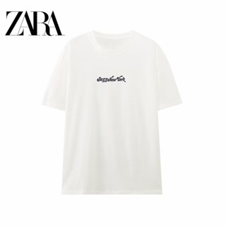 เสื้อยืดลําลอง สําหรับสตรี แขนสั้น คอกลม พิมพ์ลายการ์ตูน Zara ทรงหลวม แบบสวมหัว