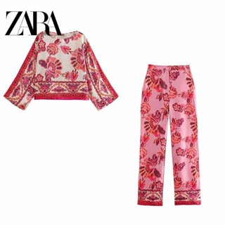 Zara เสื้อแขนยาว กางเกงขายาว ทรงหลวม แบบสวมหัว สําหรับผู้หญิง