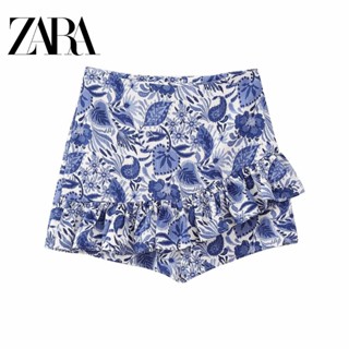 รองเท้า Culottes Zara ทรงไม่สมมาตร ลายดอกไม้ เข้ากับทุกการแต่งกาย สําหรับผู้หญิง