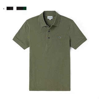 Lacoste เสื้อยืดโปโล แขนสั้น ปักลายหนังจระเข้ ระบายอากาศ สีพื้น แฟชั่นฤดูร้อน สําหรับผู้ชาย 220 กรัม