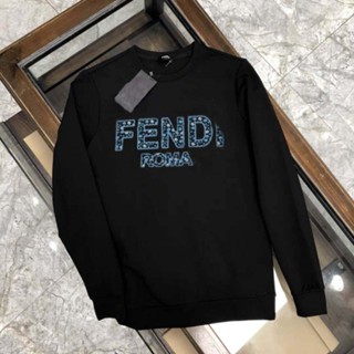 Fendi 23FD เสื้อกันหนาวลําลอง แขนยาว คอกลม พิมพ์ลายตัวอักษร little monster Lafayette สําหรับผู้ชาย