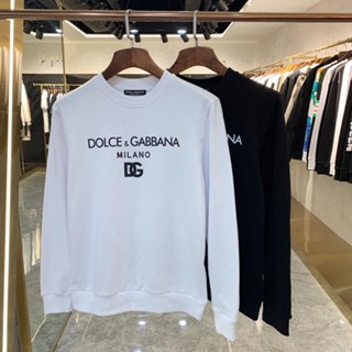 ใหม่ เสื้อกันหนาว คอกลม พิมพ์ลายตัวอักษร Dolce &amp; Gabbana 23FW แฟชั่นฤดูใบไม้ร่วง และฤดูหนาว สําหรับผู้ชาย และผู้หญิง