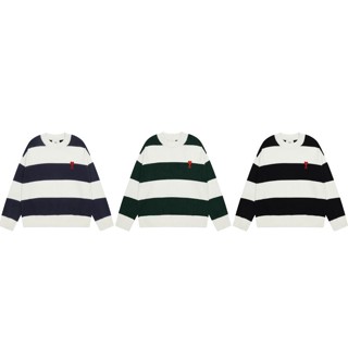 เสื้อกันหนาว คอกลม ปักลายหัวใจ ขนาดเล็ก สไตล์คลาสสิก 2023ss