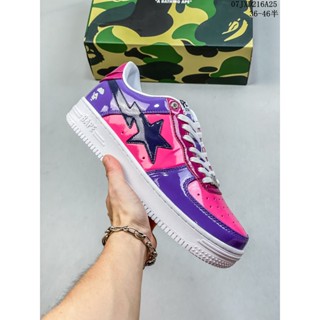 Bape Sta To Low Pure Original บอร์ดหนัง หัว Ape Air Force สไตล์คลาสสิก สีพื้น สําหรับเล่นกีฬา