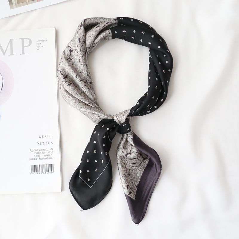 สวมชุดผู้ชายสไตล์แฟชั่นป้องกันคอผ้าพันคอผ้าไหมขนาดเล็กผ้าพันคอสี่เหลี่ยมขนาดเล็กผู้ชายร้อยผ้าพันคอผ้าพันคอผ้าพันคอหัวเข็มขัดหนัง