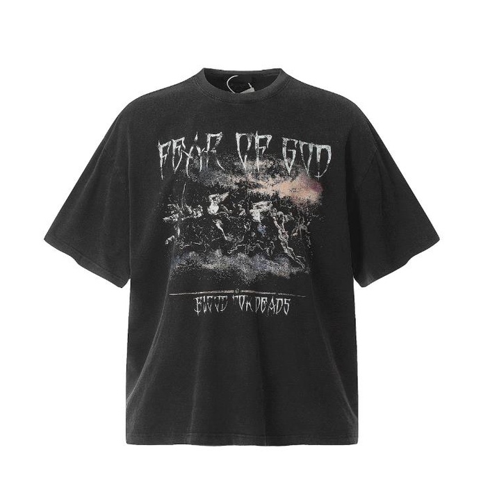 พร้อมส่ง สไตล์ใหม่ สไตล์ใหม่ เสื้อยืด พิมพ์ลาย Fear OF GOD สไตล์วินเทจ