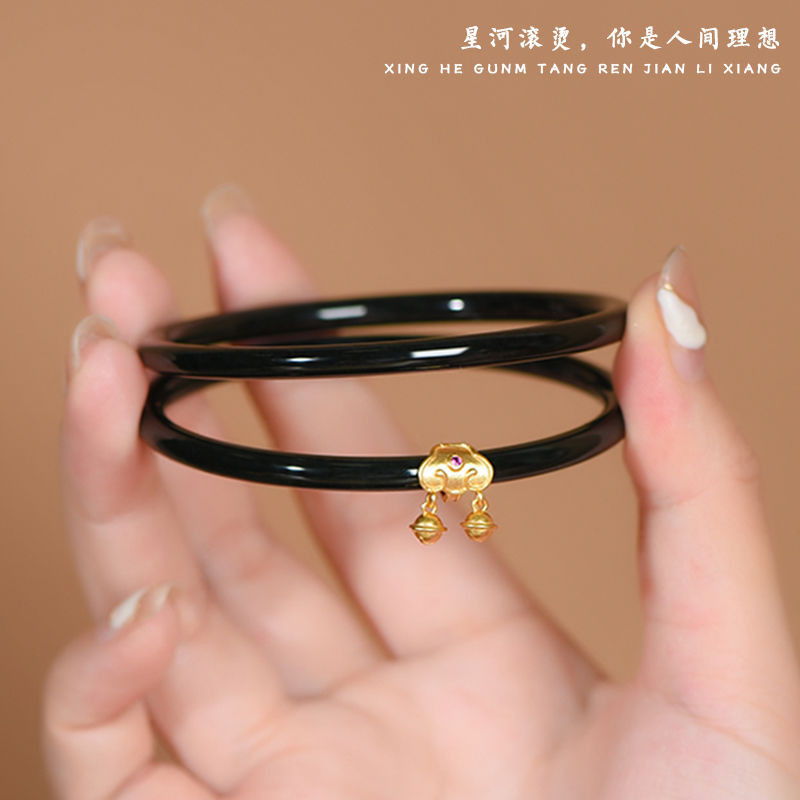 Lige Wuji Jingle สร้อยข้อมือ แหวนล็อค สไตล์โบราณ เรียบง่าย สีขาว 1.24