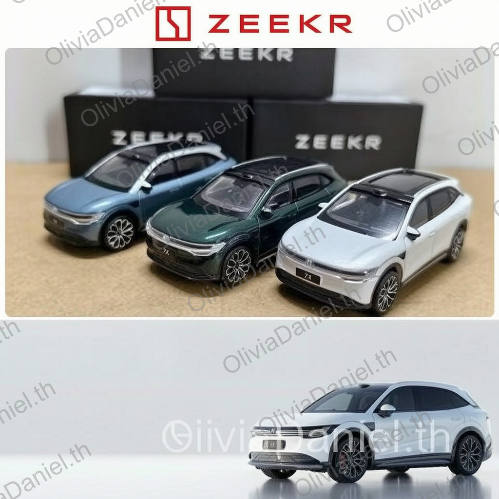 [1: 64] 2025 geely zeekr 7x SUV ev รุ่นรถพิเศษ ZEEKR ใหม่พลังงานโลหะผสมจําลองรถรุ่นเครื่องประดับ