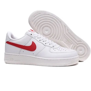 พร้อมส่ง Air Force 1 AF1 รองเท้าผ้าใบลําลอง สําหรับผู้ชาย ผู้หญิง น้ําหนักเบา เหมาะกับการเล่นกีฬา สีขาว สีแดง