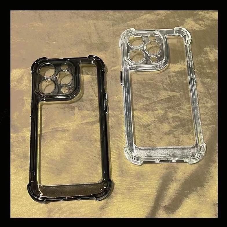 เคสโทรศัพท์ซิลิโคน TPU นิ่ม แบบใส กันกระแทกสี่มุม หรูหรา สําหรับ IPhone 15 11 13 14 12 Pro 7 8 Plus XS Max X XR