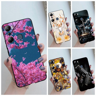 เคสโทรศัพท์มือถือ ซิลิโคนนิ่ม กันรอยกล้อง สีดํา สําหรับ Infinix hot 20i X665C X665E hot 20i hot20i