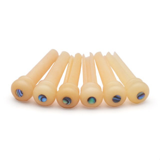 6ชิ้นธรรมชาติกระดูกสะพาน หมุด สําหรับกีตาร์อะคูสติกสตริงเล็บ…