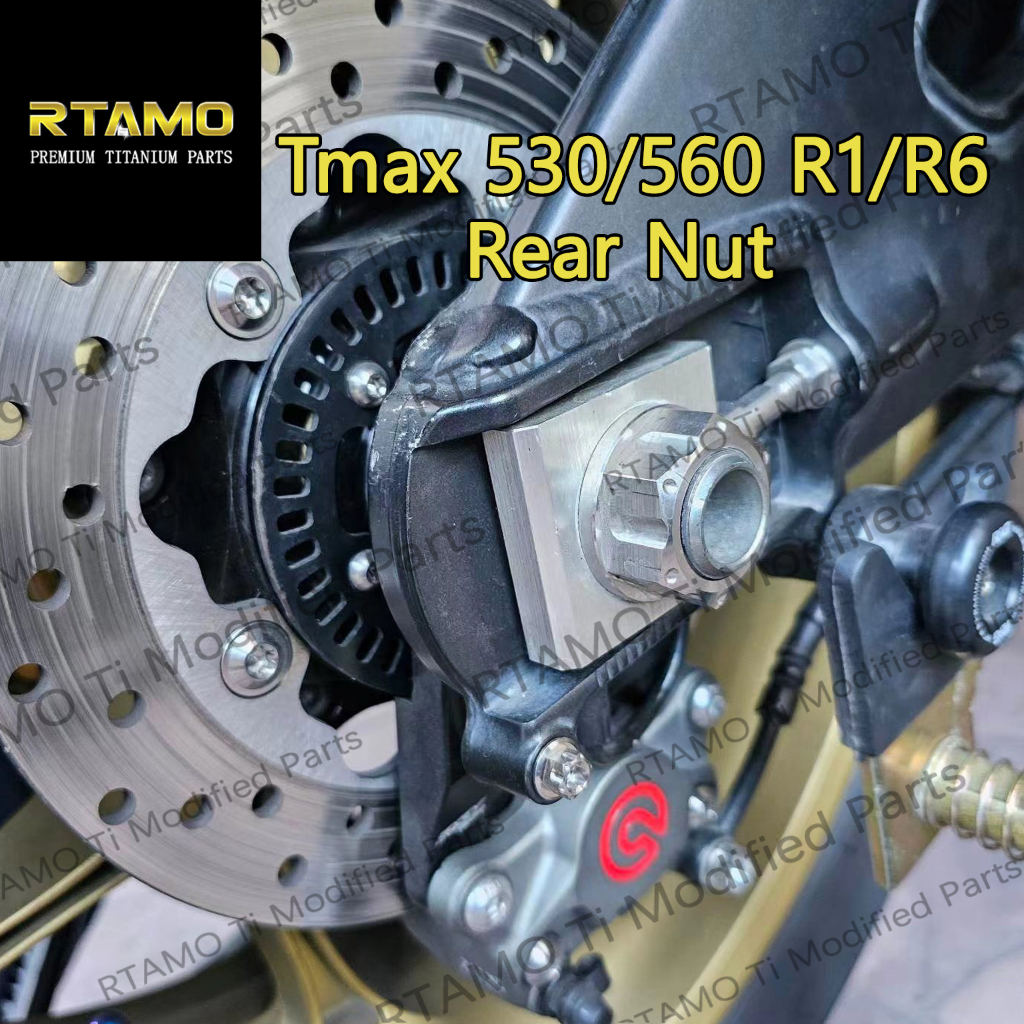 RTAMO Titanium Gr5 M16 M18 M20 M22 M24 M25 น็อตตัวเมีย หลัง แกนล้อ Nmax155 Xmax300 CB650 CB650F S1000RR HP4 R1 R6 MT-10 TMax530/560
