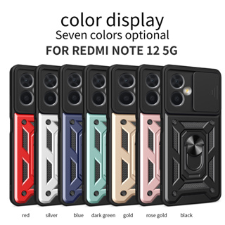 เคสโทรศัพท์มือถือ ป้องกันเลนส์ กันกระแทก พร้อมแหวนแม่เหล็ก สําหรับ Redmi Note 12 Pro 4G 5G