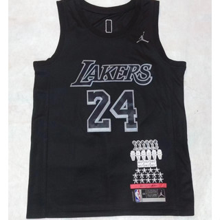 ใหม่ NBA men Los Angeles Lakers 24 kobe ​​เสื้อกีฬาบาสเก็ตบอล ปักลาย MVP สีดํา